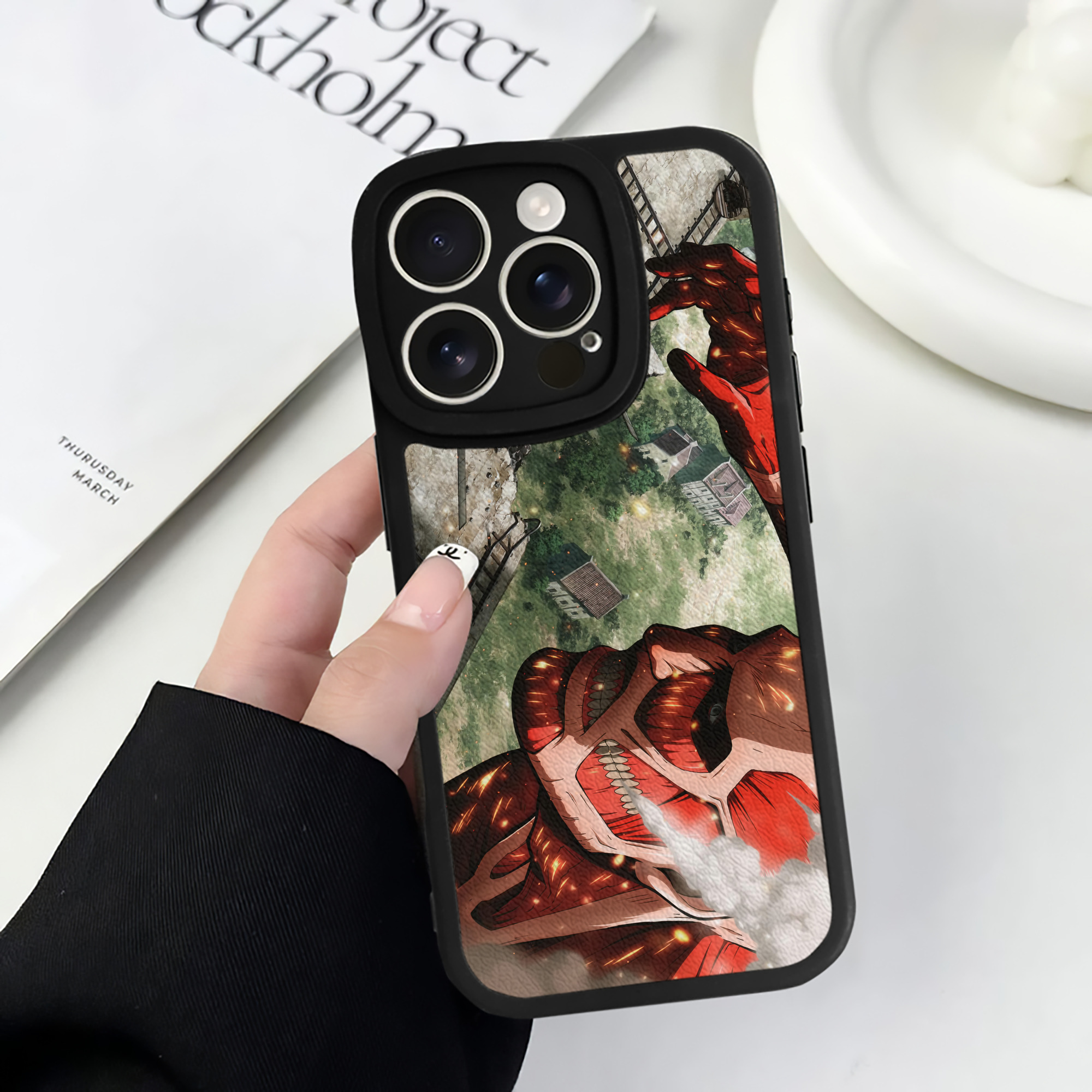 （画像用） 進撃の巨人 Attack on Titan 【iPhone 16シリーズ対応】シリコンスマホケース（レザー調） 材質：シリコン